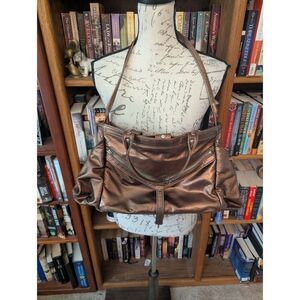 Botkier Trigger Metallic Bronze Satchel Tote Shoulder Bag Purse